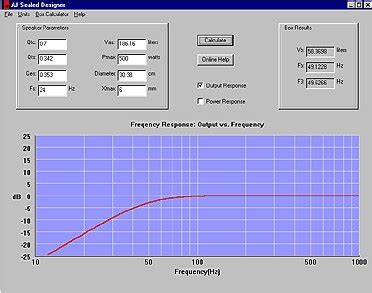 AJ Audio Subwoofer Box Enclosure Design Software.